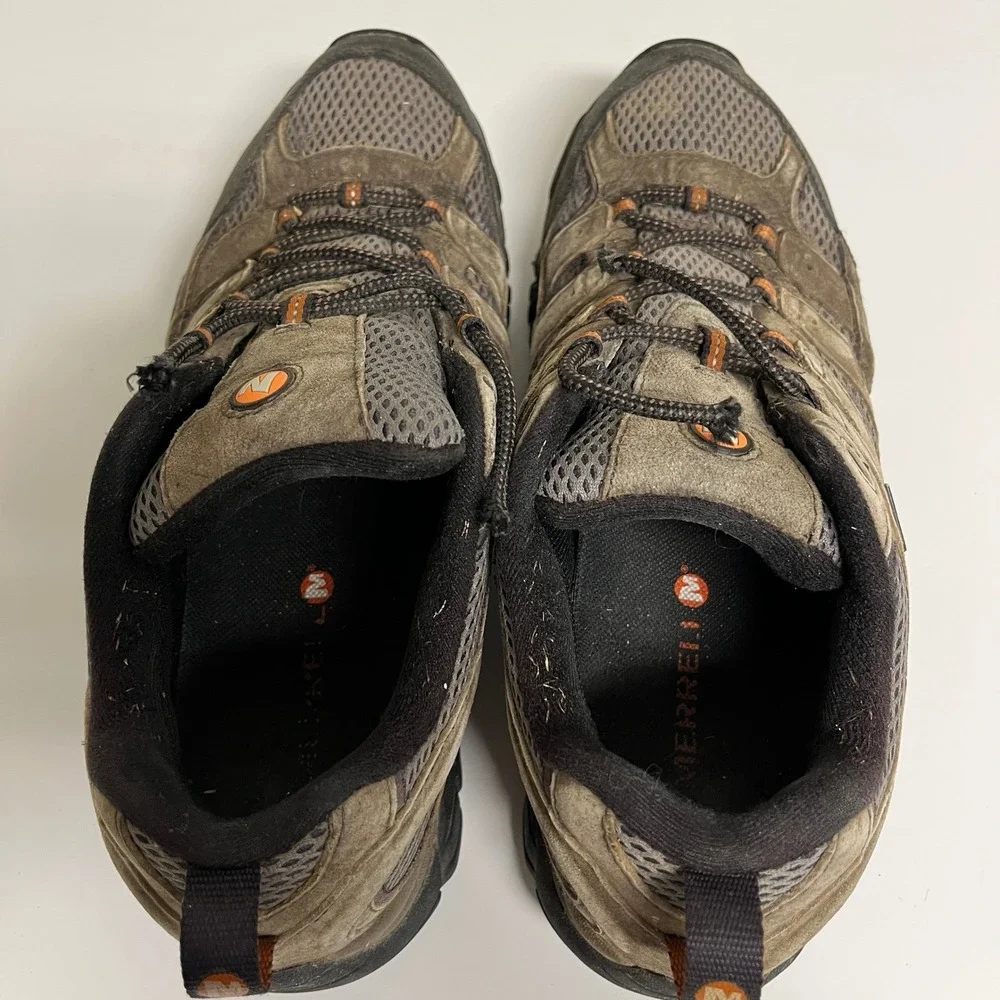 Merrell Moab 2 Waterproof Hiking Shoes Mens 10.5 Brown Grey Vibram J06029